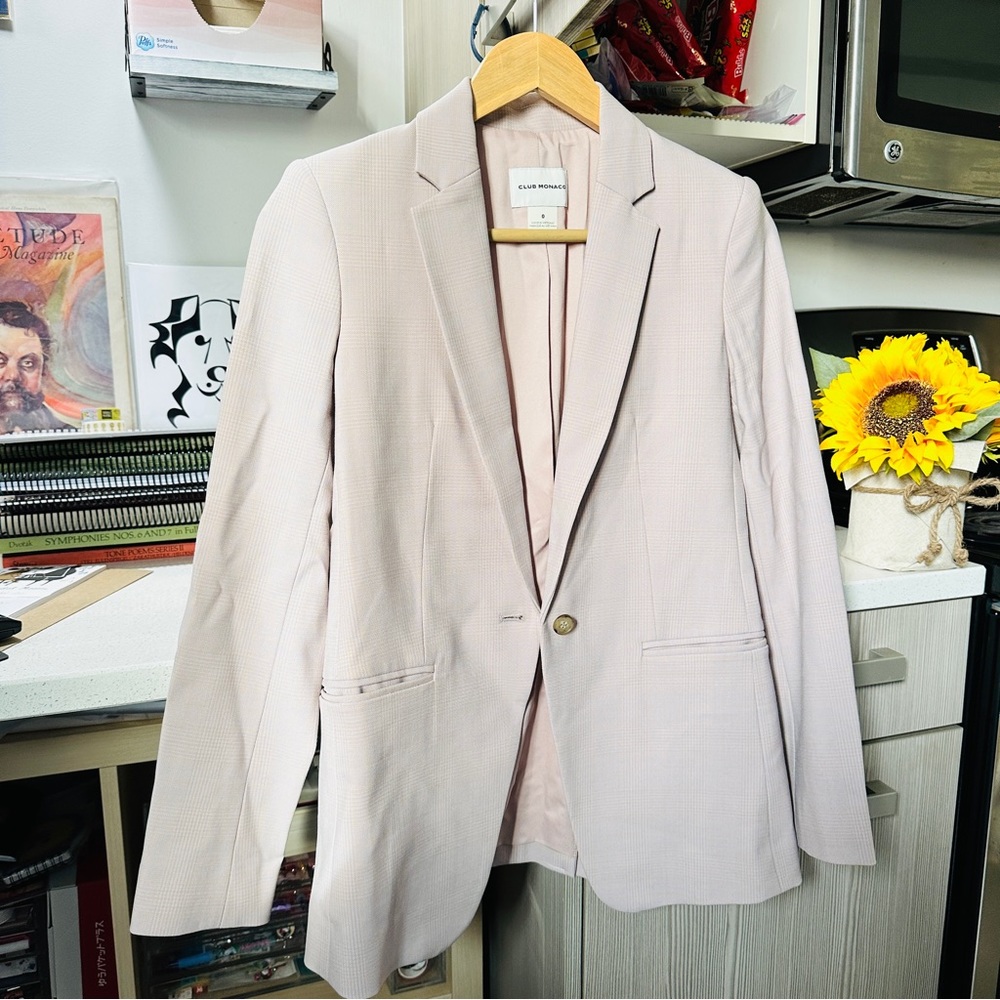 Club Monaco Blush Pink Wool Blazer